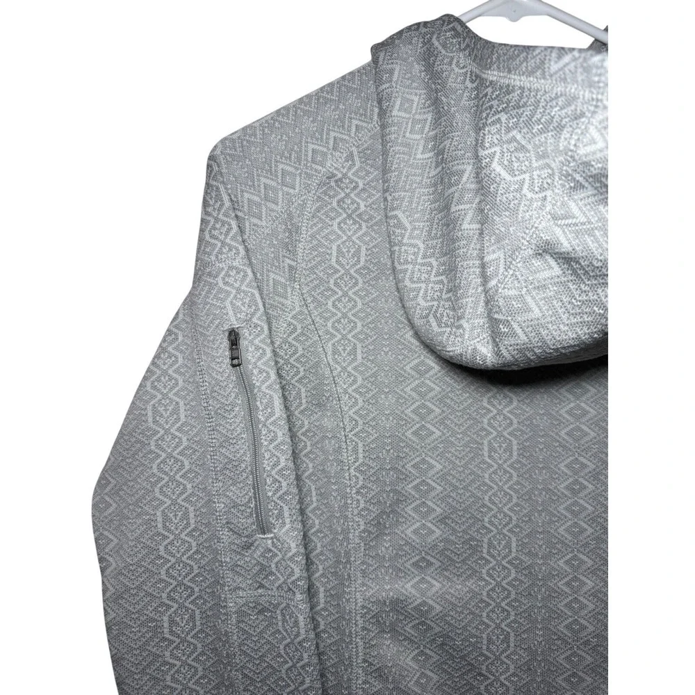 Patagonia Full Zip Hooded Jacket Women Small Gray Geometric Sweater - Picture 5 of 8